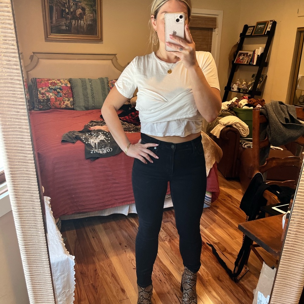 Anthropologie white tie tee
